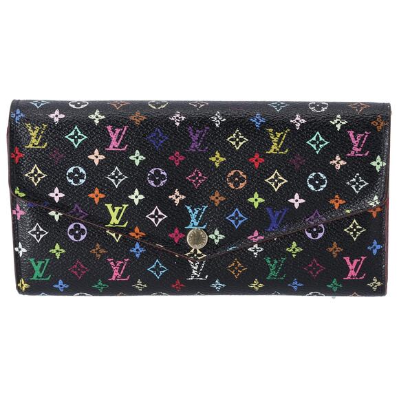 Louis Vuitton x Murakami Sarah Monogram Multicolor Long Wallet M60668 Black Pink - Picture 1 of 7
